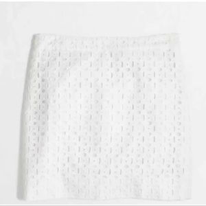 JCREW White Eyelet Lace Mini Skirt Size 8